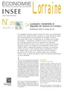 Localisation résidentielle et disparités de revenus en Lorraine : stratification selon le niveau de vie