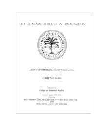 03-001 Imperial Sanitation - Audit report