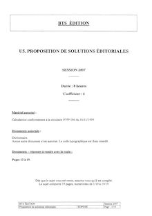 Proposition de solutions éditoriales 2007 BTS Édition