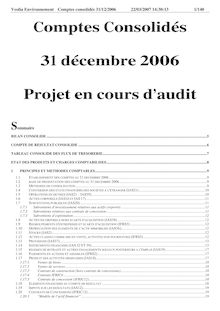 Comptes consolidés au 31 décembre 2006 projet en  cours d audit  2 