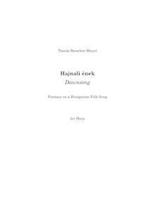 Partition complète, Fantasy on a Hungarian Folk Song, Dawnsong, Beischer-Matyó, Tamás