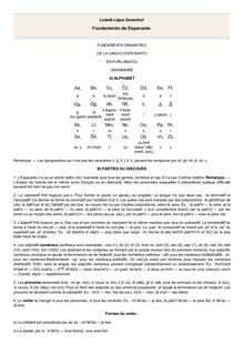 Fundamento de Esperanto/Grammaire