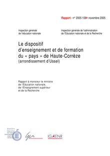 Le dispositif d enseignement et de formation du pays de Haute-Corrèze (arrondissement d Ussel)