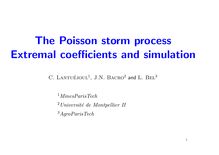 The Poisson storm process Extremal coefficients and simulation