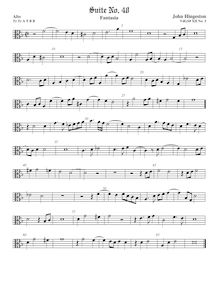 Partition ténor viole de gambe 1, alto clef, fantaisies et Almands pour 3 violes de gambe par John Hingeston