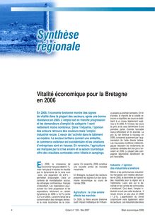 Synthèse régionale : vitalité économique pour la Bretagne en 2006 (Octant n° 109)