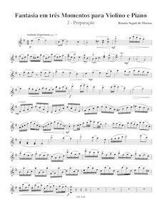 Partition de violon. mom 2, Fantasia em três momentos para violon e Piano