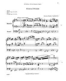 Partition No.1: Festival Prelude, 4 Compositions pour orgue, Parker, Horatio