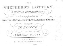 Partition complète, pour Shepherd s Lottery, Boyce, William