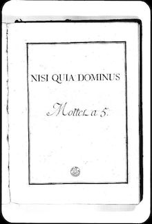 Partition Compete score, Nisi quia Dominus, grand motet, Lalande, Michel Richard de