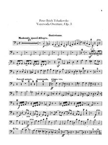 Partition Basses, pour Voyevoda, Воевода (Voyevoda), Tchaikovsky, Pyotr