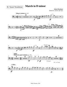 Partition ténor Trombone 2 (basse clef), March en D minor, D minor