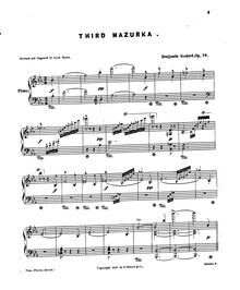 Partition complète, Mazurka No. 3, Godard, Benjamin