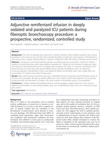 Adjunctive remifentanil infusion in deeply sedated and paralyzed ICU patients during fiberoptic bronchoscopy procedure: a prospective, randomized, controlled study