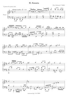 Partition , Sonata, 3 Piano pièces, Sonata, F♯ major, Schissel, Eric