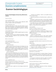 Examens complémentaires - Examen bactériologique