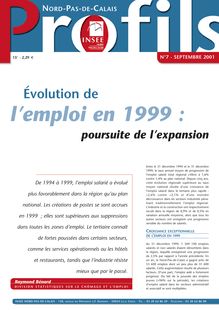 Evolution de l emploi en 1999 : poursuite de l expansion