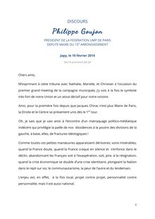 Discours de Philippe Goujon - Japy - 10/02/2014