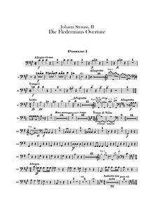 Partition Trombone 1, 2, 3, Die Fledermaus, Operetta en 3 acts, The Bat