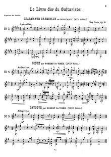 Partition No.3-5,  de pièces extraits d oevres des grandes maîtres et appliqués à la guitarre