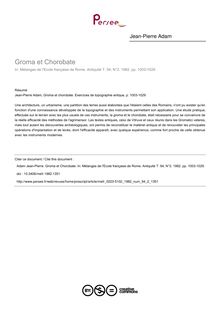 Groma et Chorobate - article ; n°2 ; vol.94, pg 1003-1029