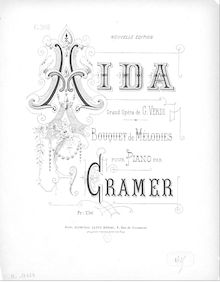 Partition complète, Choix de mélodies sur Aïda, Cramer, Henri (fl. 1890)