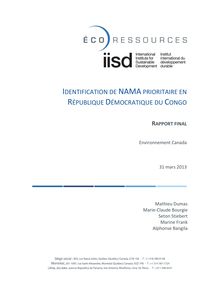Identification de NAMA prioritaire en RD Congo 