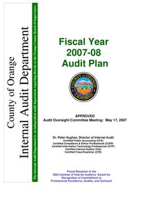 Final FY 07-08 Audit Plan