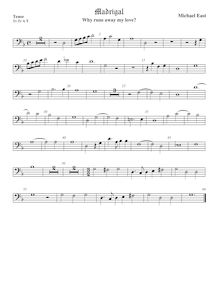 Partition ténor viole de gambe 2, basse clef, madrigaux, East, Michael par Michael East