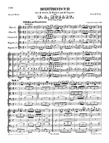 Partition complète, Divertimento, Divertimento No.13, F major, Mozart, Wolfgang Amadeus