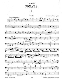 Partition de violoncelle, violoncelle Sonata, Op.111, Sonate in A moll für Piano und Violoncello, Op.111 par Nicolai von Wilm