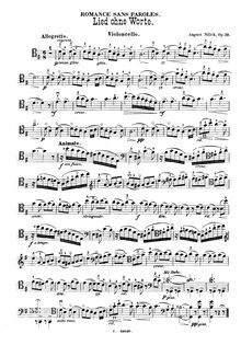 Partition de violoncelle, Lied ohne Worte, Op.19, Romance sans paroles