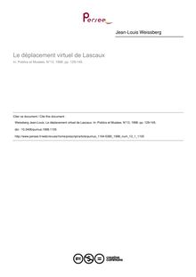 Le déplacement virtuel de Lascaux - article ; n°1 ; vol.13, pg 129-145