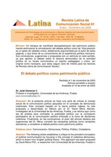 Revista Latina de Comunicación Social 61 El debate político como ...