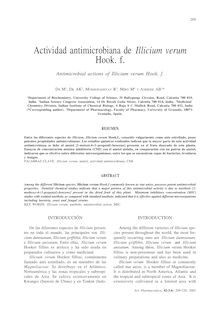 Actividad antimicrobiana de Illicium verum Hook. f. (Antimicrobial actions of Illicium verum Hook. f.)