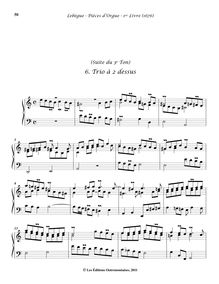 Partition , Trio à 2 dessus, Livre d orgue No.1, Premier Livre d Orgue par Nicolas Lebègue