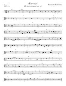 Partition ténor viole de gambe 1, alto clef, Madrigali a 5 voci, Libro 6