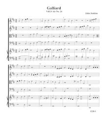 Partition Galliard, VdGS No.24 - partition complète (Tr Tr B B O), Airs pour 4 violes de gambe avec orgue