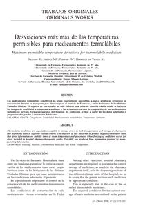 Desviaciones máximas de las temperaturas permisibles para medicamentos termolábiles (Maximum permisible temperature deviations for thermolabile medicines.)