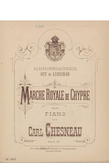 Partition complète, Marche royale de Chypre, D major, Chesneau, Carl