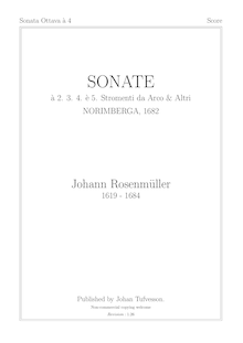 Partition Sonata No.8, Sonatae à 2,3,4 è 5 stromenti da arco et altri