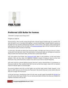 Preferred LED Bulbs for homes