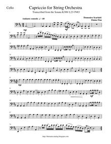 Partition violoncelles, clavier Sonata en E major, Keyboard, Scarlatti, Domenico