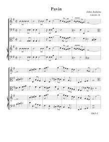 Partition Pavin VdGS No. 18 - partition complète, fantaisies et Pavin pour 3 violes de gambe et orgue
