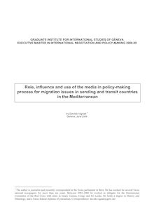 Role, influence and use of the media in policy-making process for ...