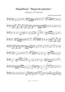 Partition orgue et Continuo, Magnificat, D major, Bach, Johann Sebastian par Johann Sebastian Bach