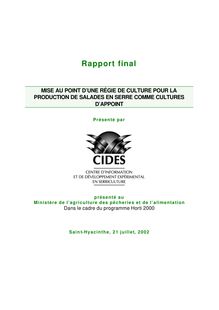 Rapport final