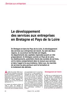 Le développement des services aux entreprises en Bretagne et Pays de la Loire (Octant n° 94)