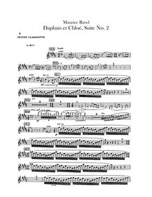 Partition Piccolo clarinette, Piccolo clarinette sur la scène (E♭), Daphnis et Chloé  No.2