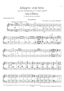 Partition Harmonium , partie, Symphony No.5, Op.67, C minor, Beethoven, Ludwig van